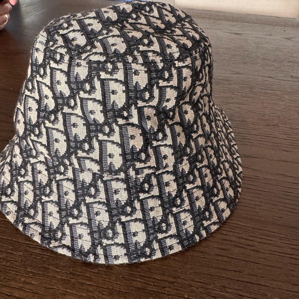 Dior Black and Cream Monogram Bucket Hat